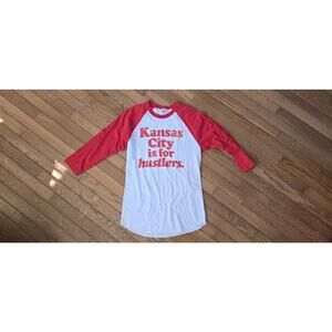 Kansas City Is For Hustlers Ringer Tee Small Red White